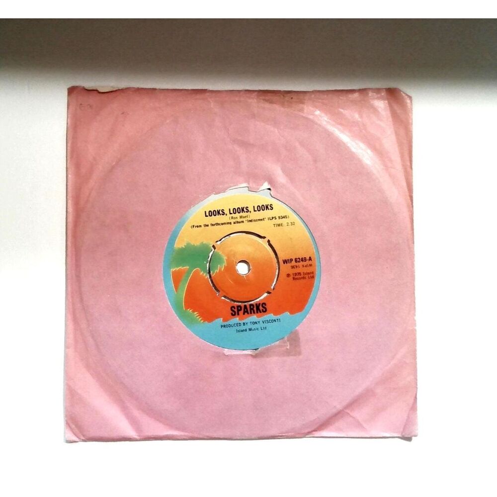 Sparks Looks Looks Looks Pineapple 7" Vinyl Record Art Glam Rock 1975 Island UK